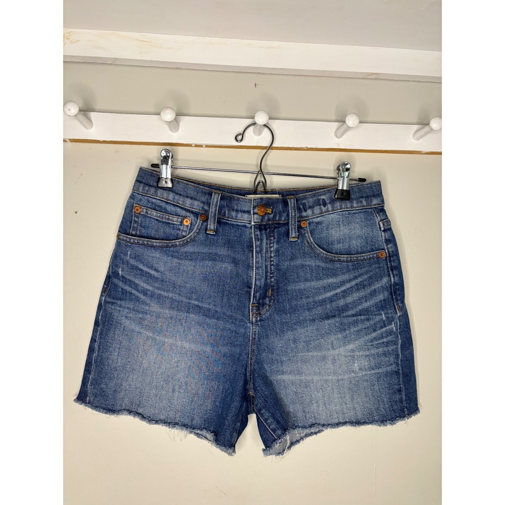 Madewell‎ High Rise Jorts 27 Medium Wash Raw Hem Denim Shorts